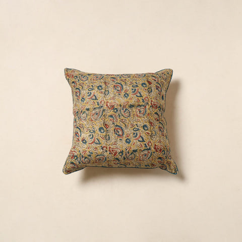Yellow - kalamkari cotton cushion cover 48 - handcrafted