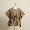  Yellow Kalamkari Block Print Cotton Kaftan