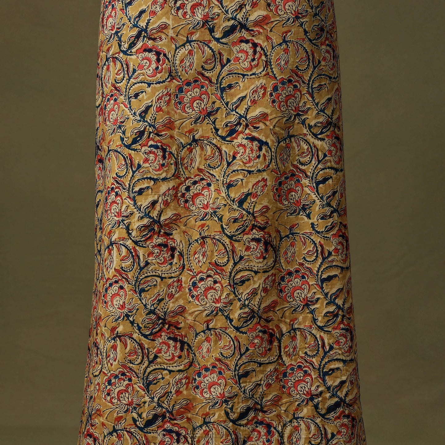 Yellow - kalamkari cotton unstitched kurta material (2.7m)