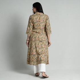 Yellow - kalamkari hand printed cotton long kurta