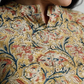Yellow - kalamkari hand printed cotton long kurta