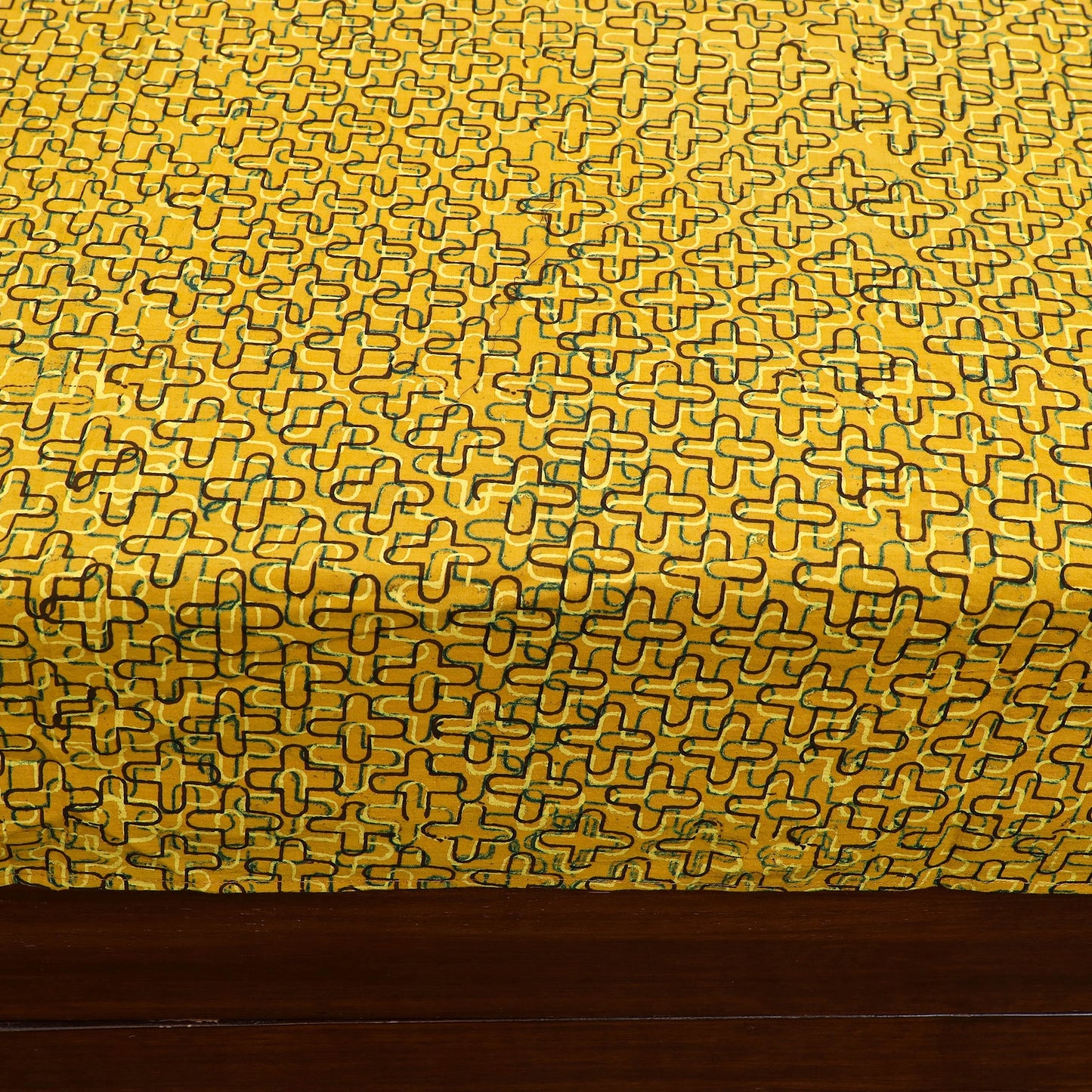 Buy Ajrakh Print with Kalamkari Patch Cotton Bedsheet Set