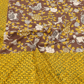 Buy Ajrakh Print with Kalamkari Patch Cotton Bedsheet Set