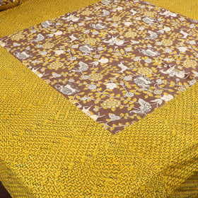 Buy Ajrakh Print with Kalamkari Patch Cotton Bedsheet Set