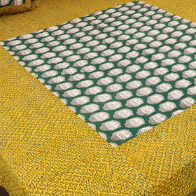 Buy Ajrakh Print with Kalamkari Patch Cotton Bedsheet Set