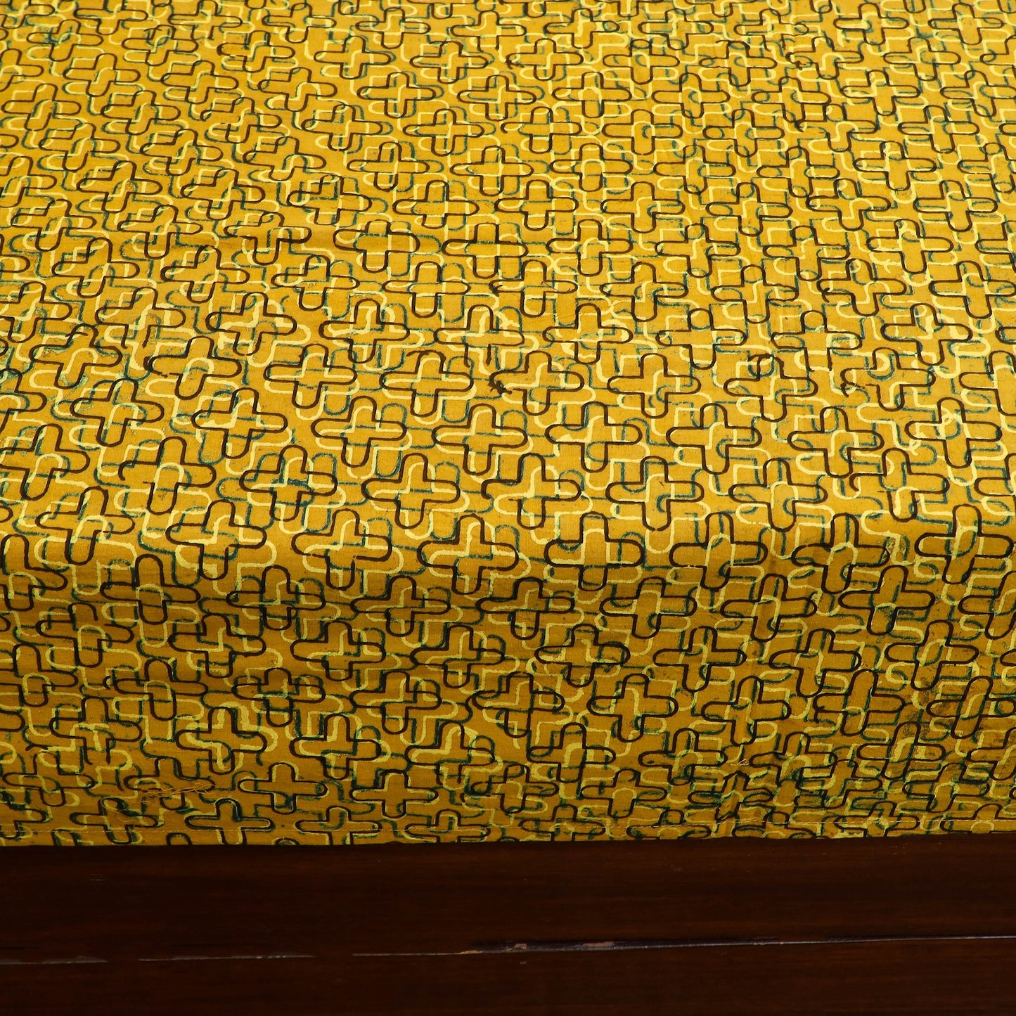 Buy Ajrakh Print with Kalamkari Patch Cotton Bedsheet Set