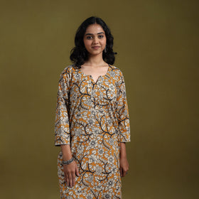 Kalamkari printed cotton 2pc kurta set for women 11