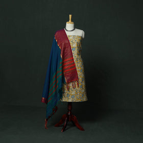 Kalamkari printed cotton 2pc unstitched dress material