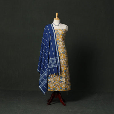 Kalamkari printed cotton 2pc unstitched dress material
