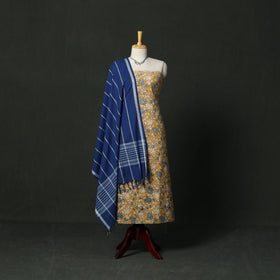 Kalamkari printed cotton 2pc unstitched dress material