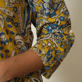 Buy Yellow - Kalamkari Printed Cotton A-Line Kurta 17 Online at iTokri.com