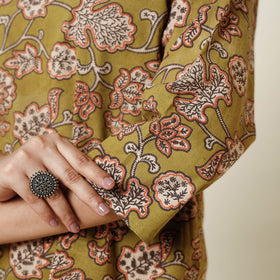  Kalamkari Printed Cotton Long Kurta For Women
