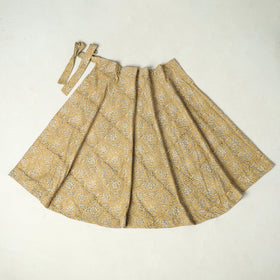  Kalamkari Block Printed Cotton Wrap Around Skirt 