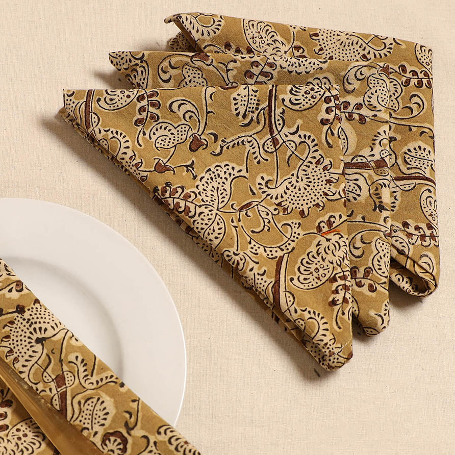 Kalamkari table napkin (set of 4) 19 - handcrafted