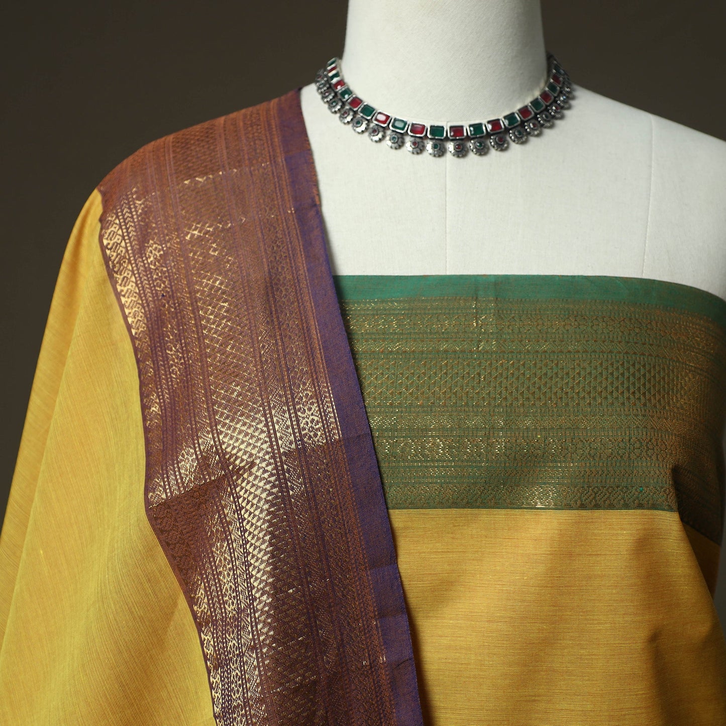 Kandangi chettinad cotton 2pc unstitched dress material 36