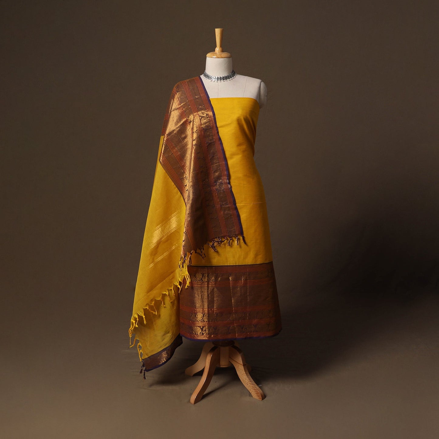 Kandangi chettinad cotton 2pc unstitched dress material 55