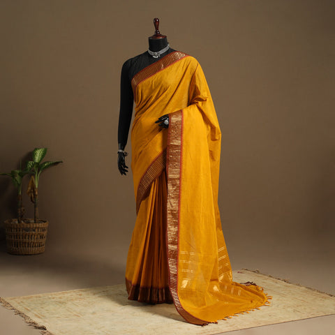 Yellow Kandangi Chettinad Cotton Saree with Border