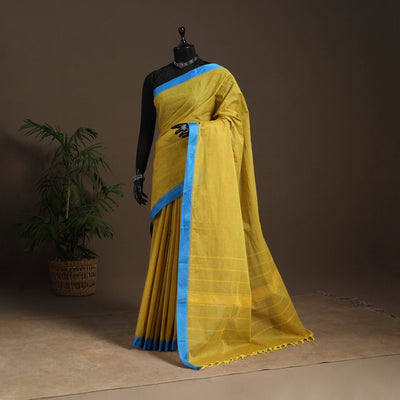 Yellow - kandangi chettinad cotton saree with border 76
