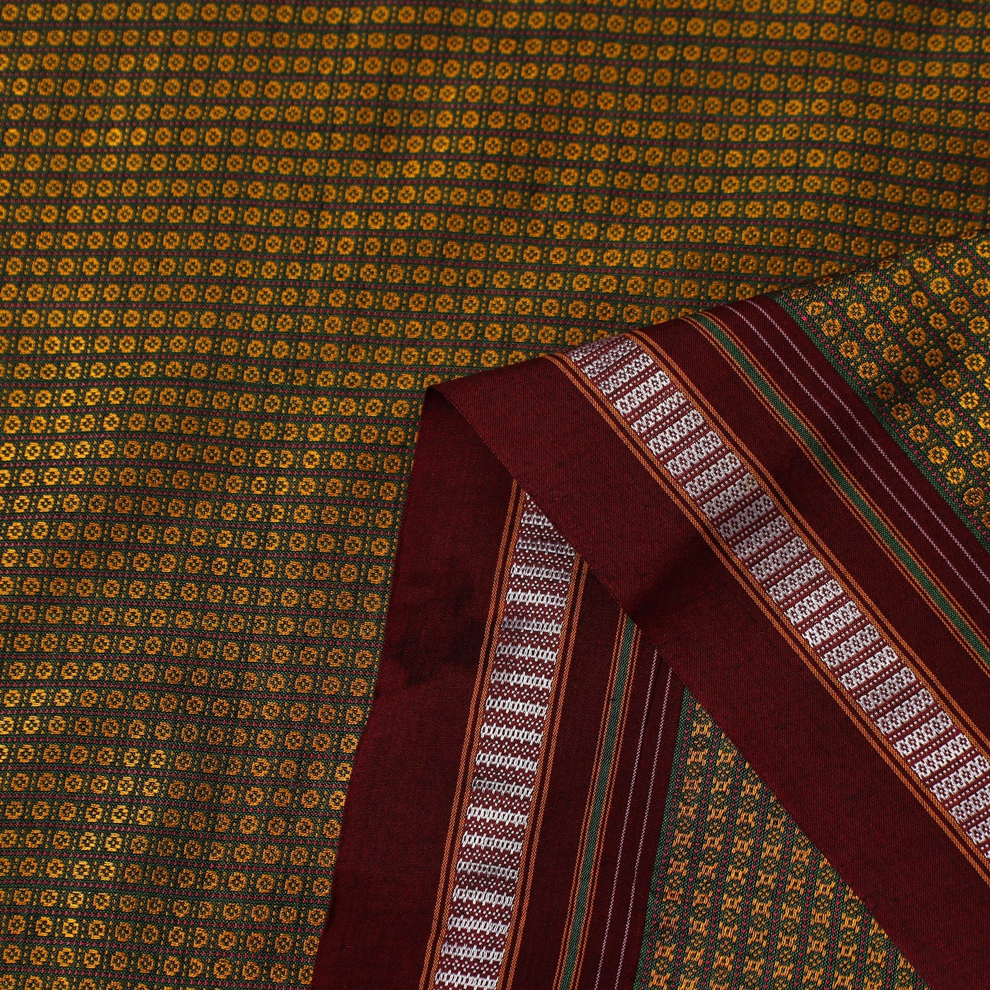 Buy Yellow Karnataka Weave Cotton Khun Fabric