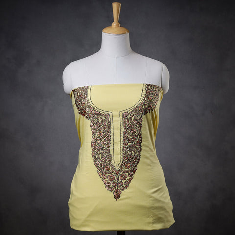  Kashidakari Hand Embroidery Pure Cotton Kurta Material 