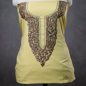  Kashidakari Hand Embroidery Pure Cotton Kurta Material 