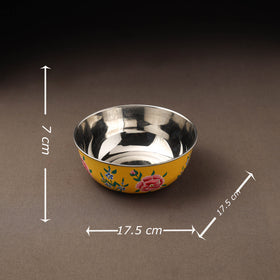 Kashmir enamelware floral handpainted stainless steel