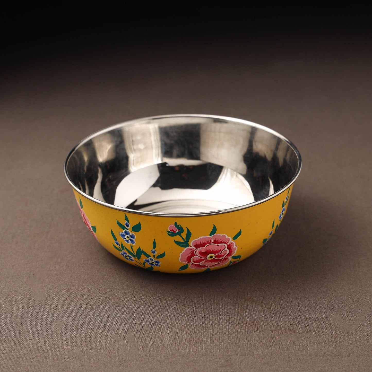 Kashmir enamelware floral handpainted stainless steel