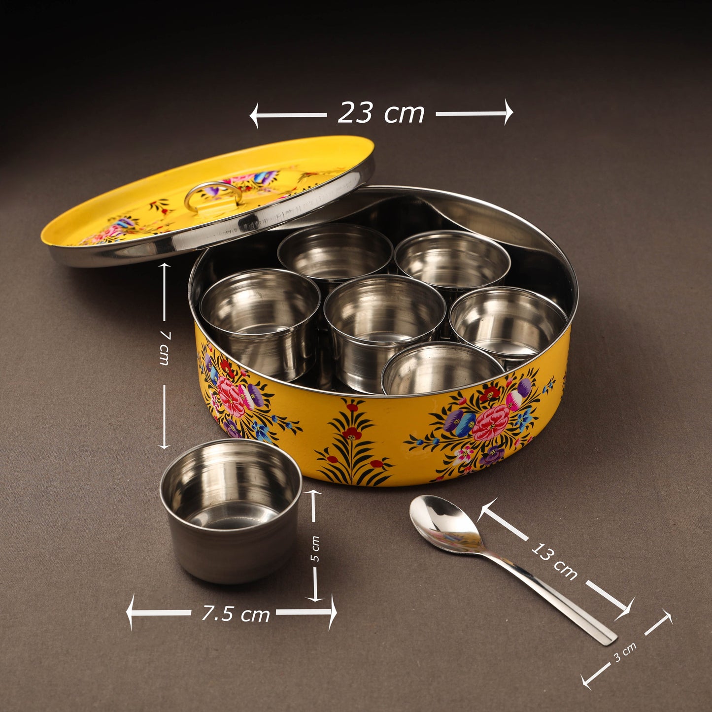 Kashmir enamelware floral handpainted stainless steel