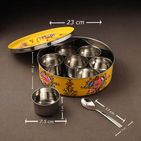Kashmir enamelware floral handpainted stainless steel