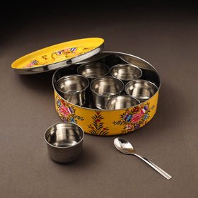 Kashmir enamelware floral handpainted stainless steel