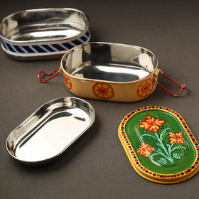 Buy Kavad Handpainted Stainless Steel 2 Tier Capsule Shape Lunch Box (6 X 4 in) 07 Online at iTokri.com