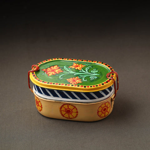 Buy Kavad Handpainted Stainless Steel 2 Tier Capsule Shape Lunch Box (6 X 4 in) 07 Online at iTokri.com