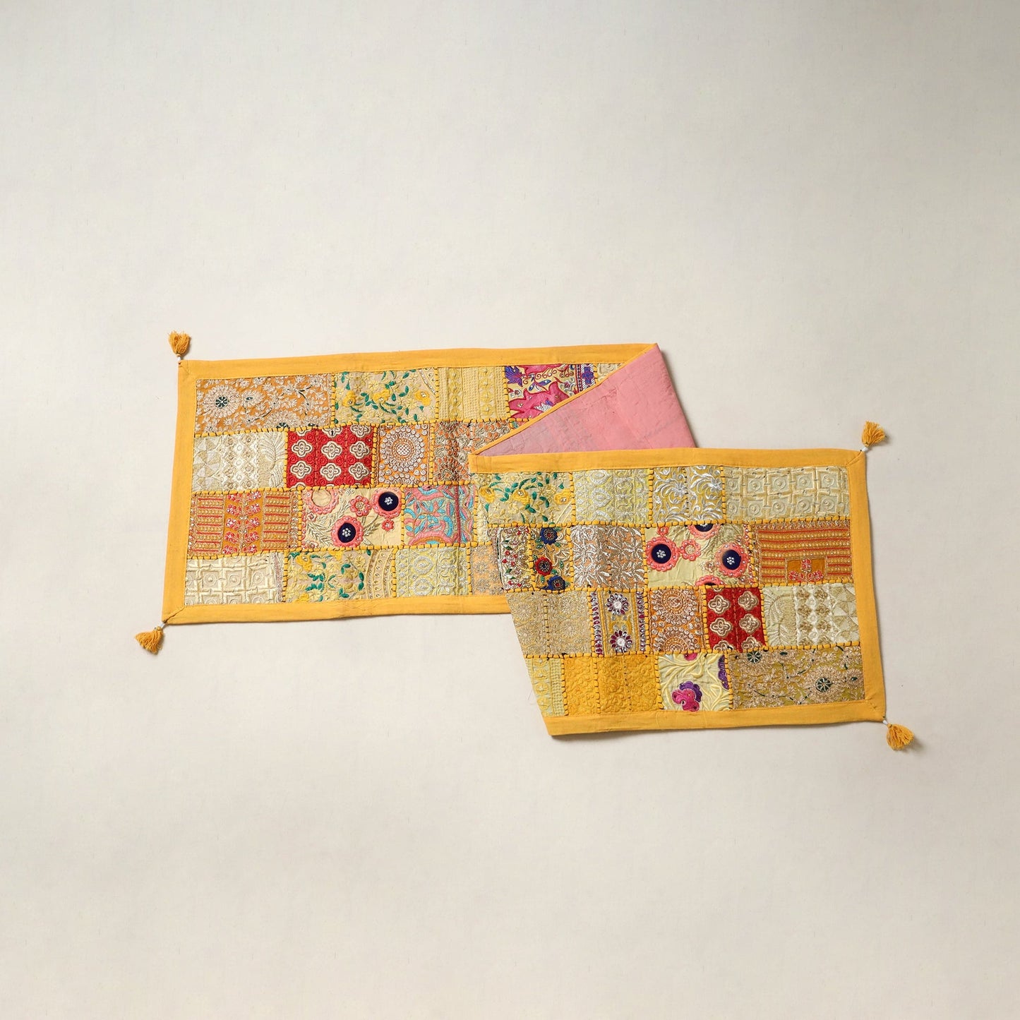 Khambadiya patchwork table runner (71 x 16 in) 06