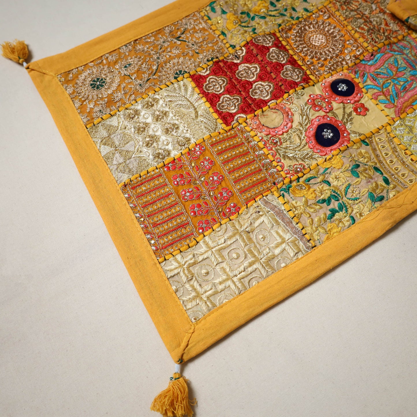Khambadiya patchwork table runner (71 x 16 in) 06