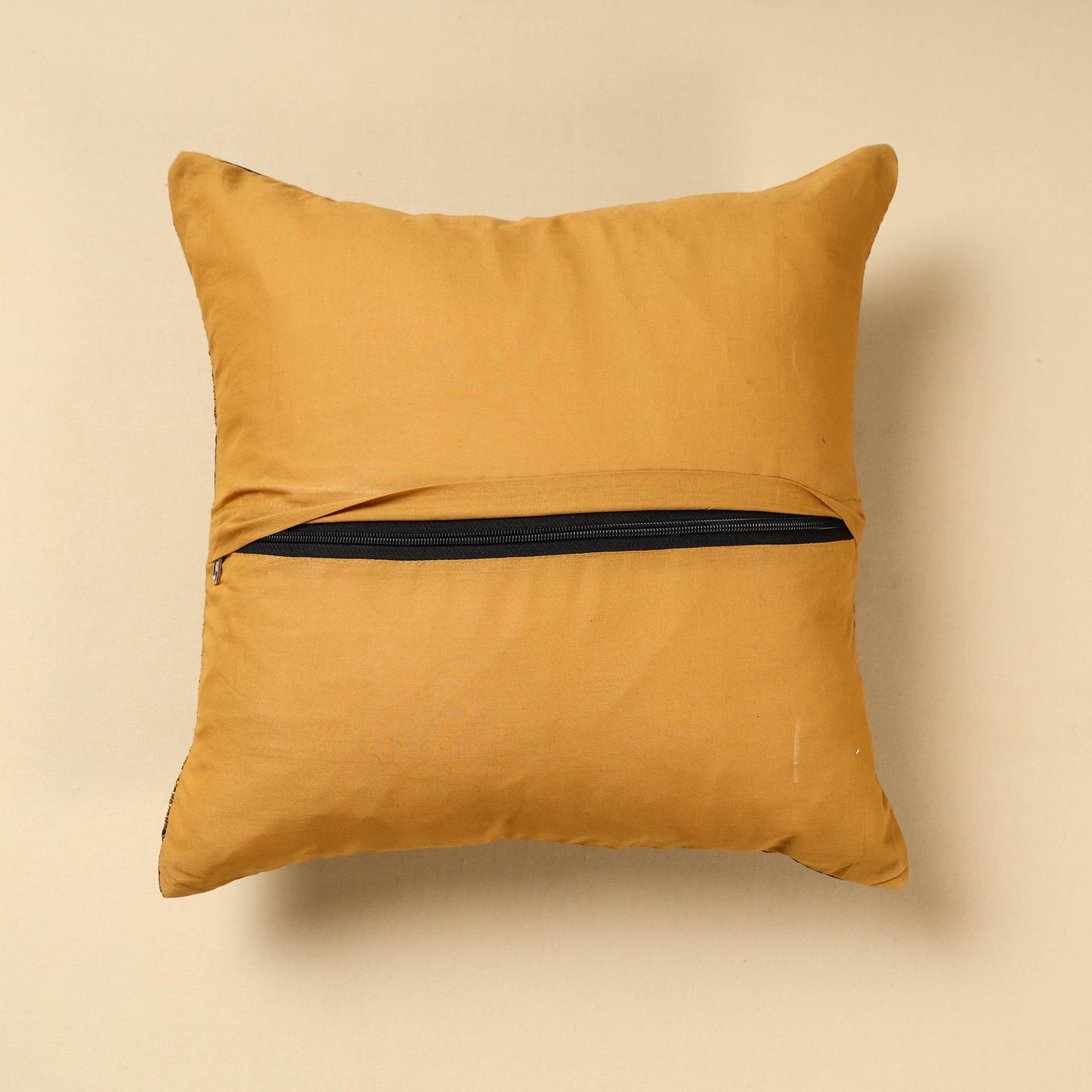Yellow Khun Weave Cotton Cushion Cover (16 x 16 in)