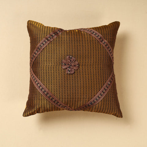 Yellow Khun Weave Cotton Cushion Cover (16 x 16 in)