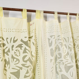 King Cutwork Cotton Barmer Applique Door Curtain