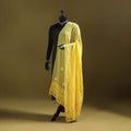 Yellow - kota doria cotton hand embroidered lucknowi