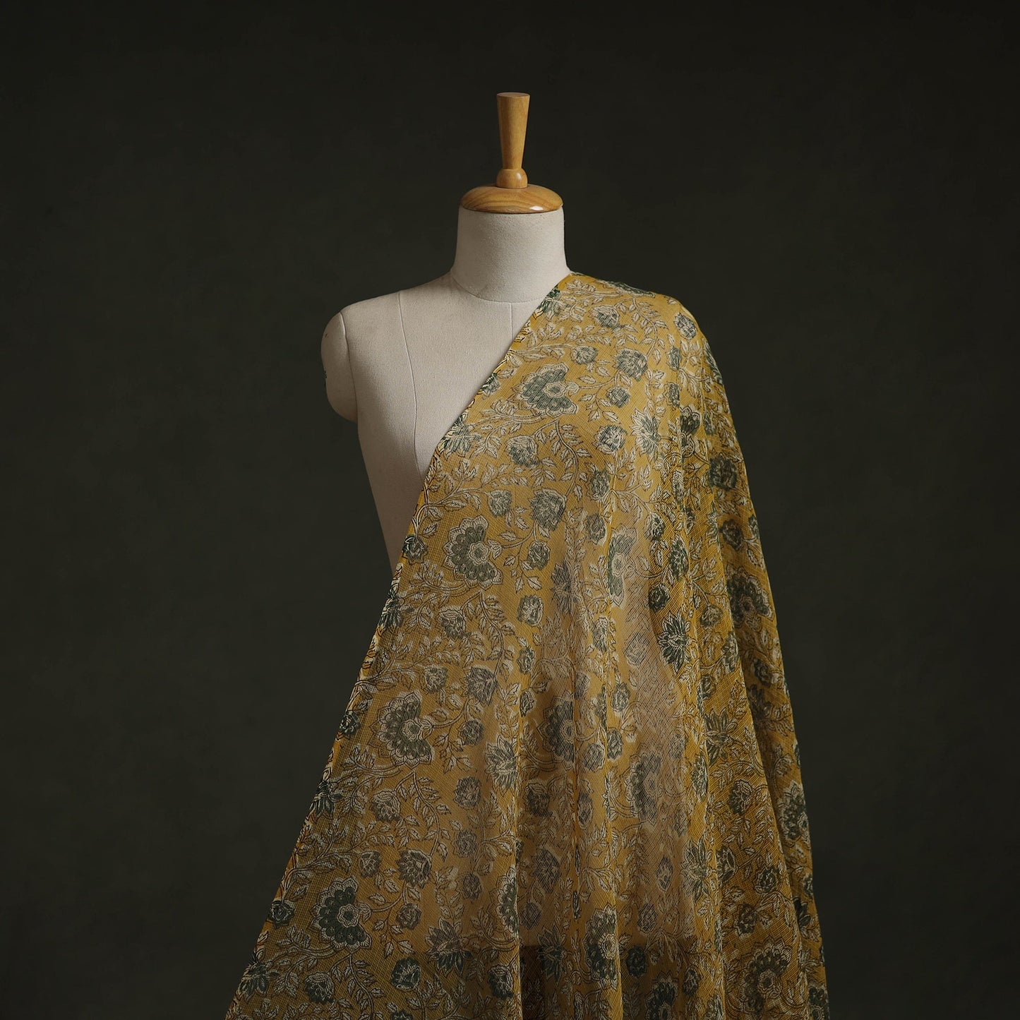 Kota doria cotton natural dyed hand block bagru print