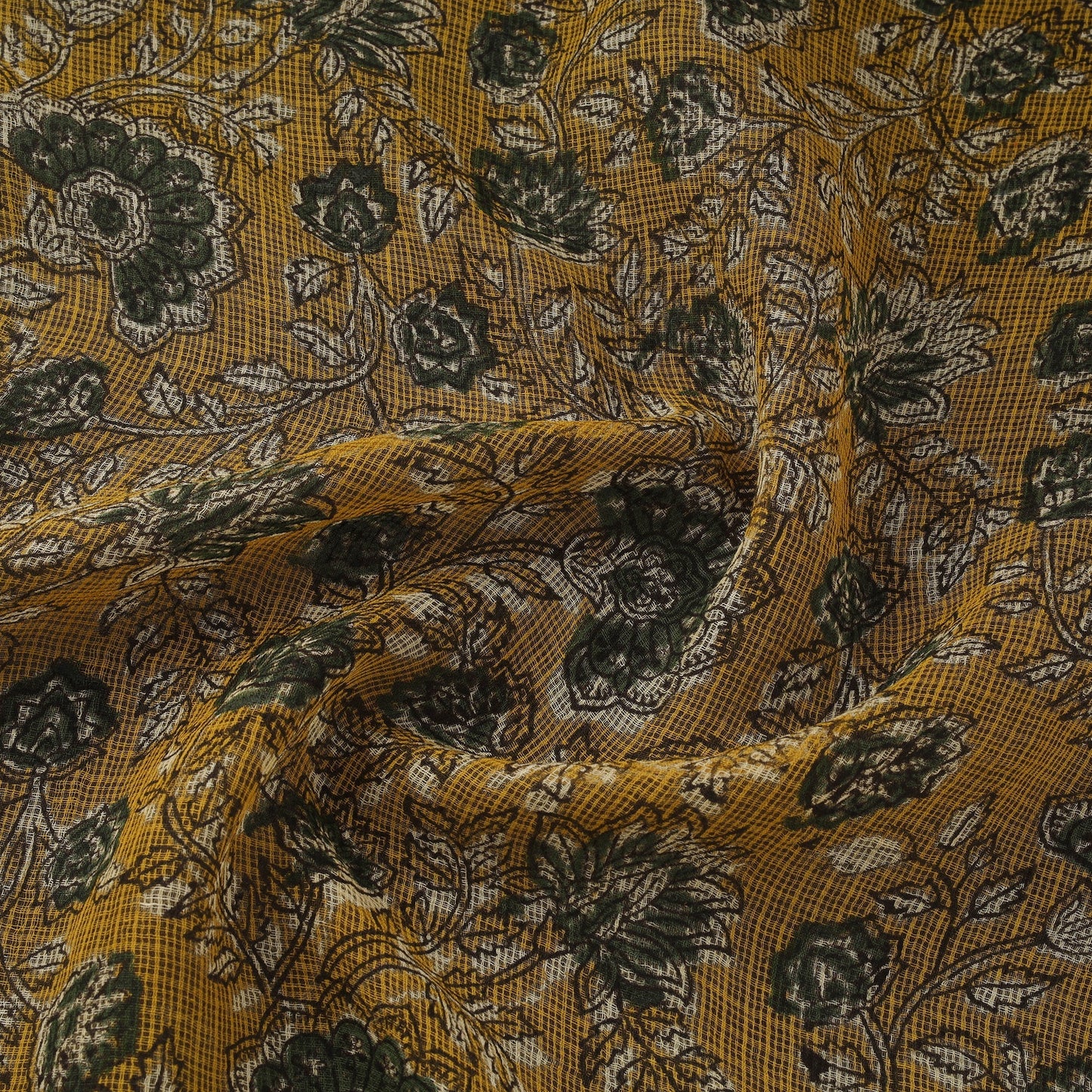 Kota doria cotton natural dyed hand block bagru print