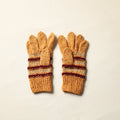  Yellow Handknitted Woolen Adult Gloves 