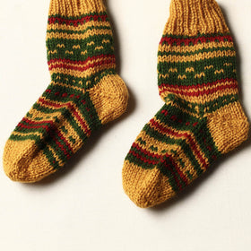  Yellow Kumaun Hand Knitted Woolen Socks - Kids