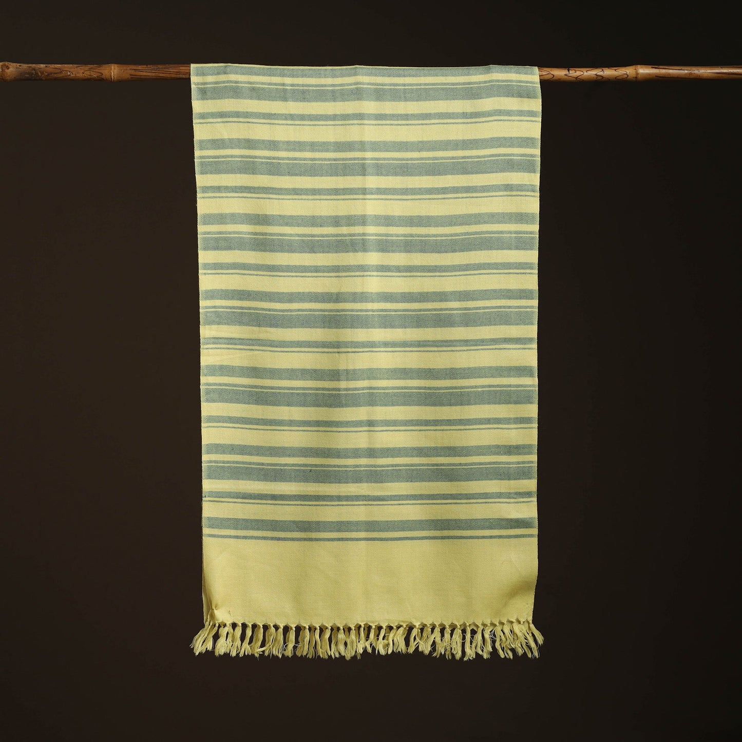 Yellow - kumaun handwoven merino wool stole 77 - handcrafted