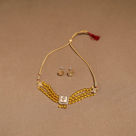Kundan work choker necklace set 35 - handcrafted