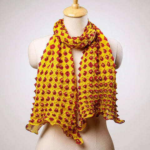 Yellow - Kutch Bandhani Tie-Dye Cotton Stole