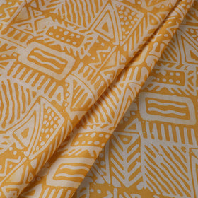 Yellow - kutch batik modal silk fabric 18 - handcrafted