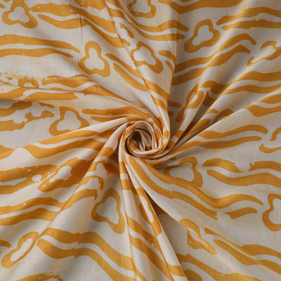 Yellow - kutch batik modal silk fabric 30 - handcrafted