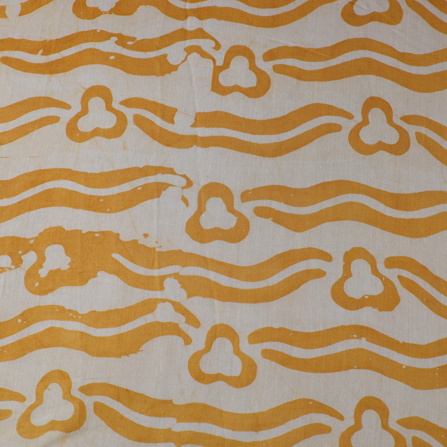 Yellow - kutch batik modal silk fabric 30 - handcrafted