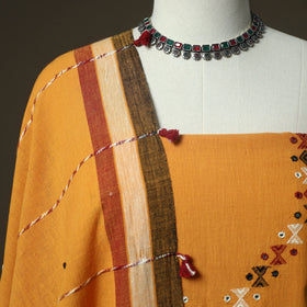 Kutch bhujodi handloom kala cotton 3pc unstitched dress