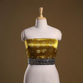 Kutch printed modal silk blouse piece with lace work 20